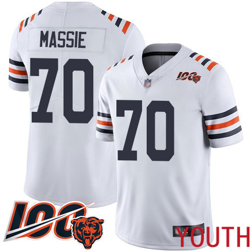 Chicago Bears Limited White Youth Bobby Massie Jersey NFL Football #70 100th Season